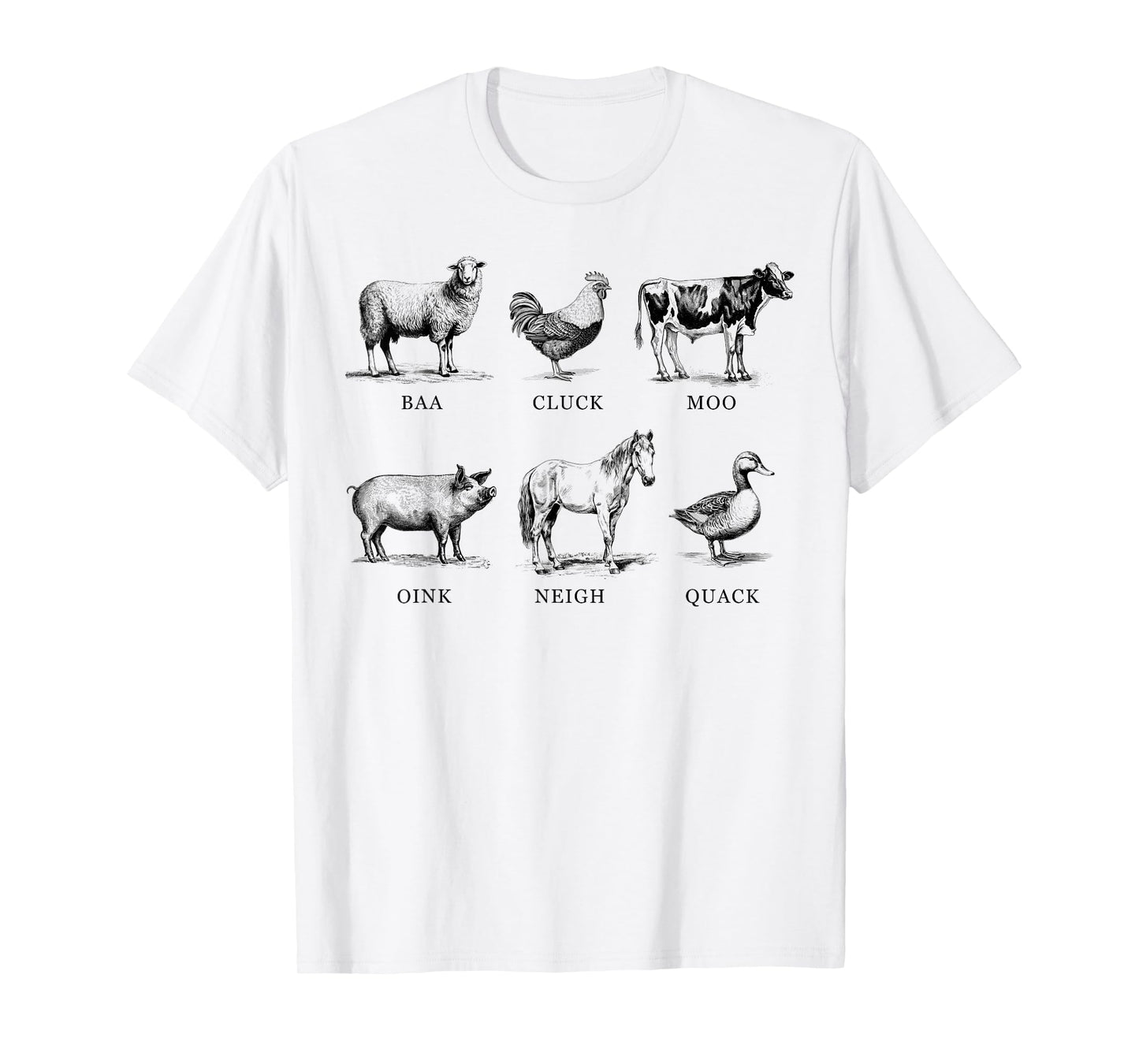 Farm Animal with Sound Cow Pig Sheep Chicken Horse Duck T-Shirt