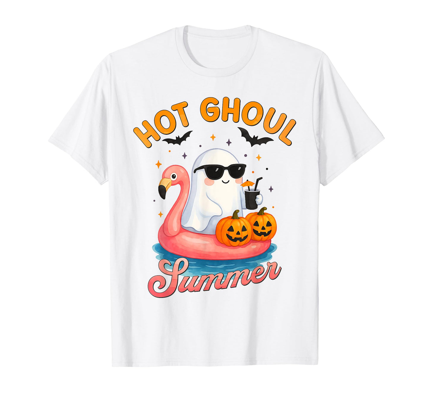 Funny Hot Ghoul Summer Spooky Boo Beach Halloween Summerween T-Shirt
