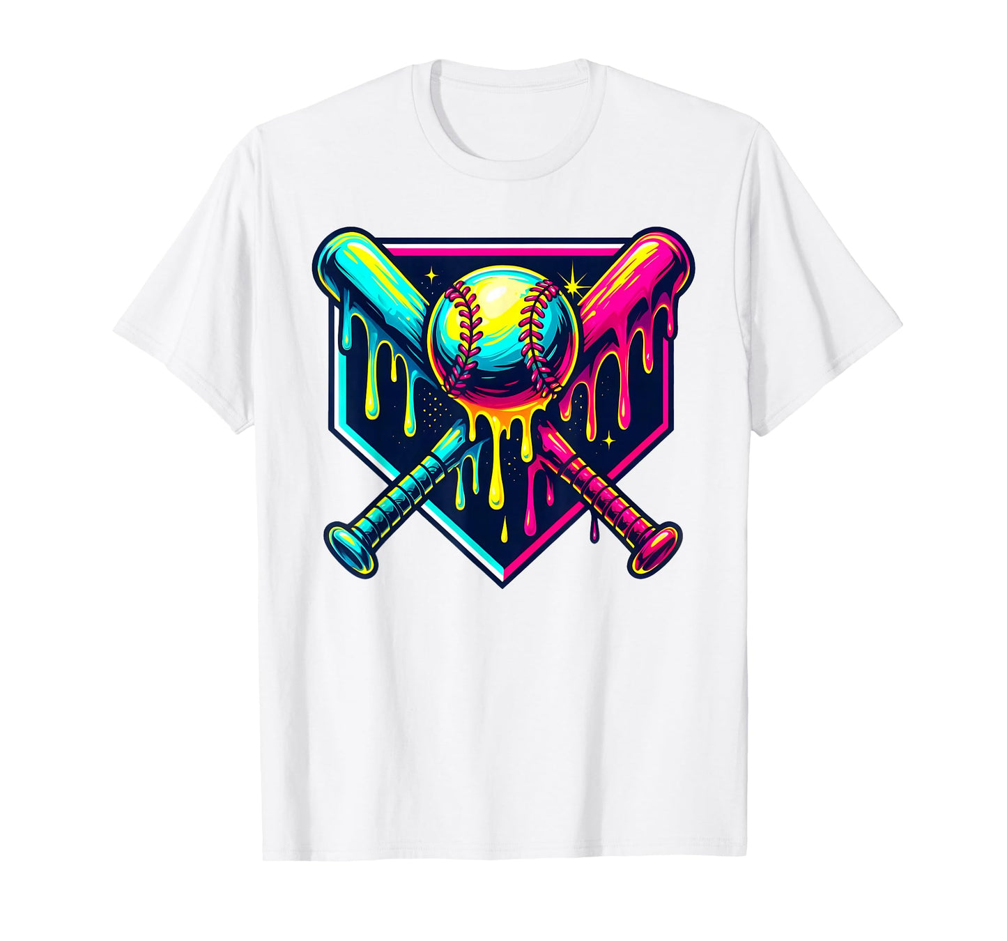 Baseball Drip for Boys Ice Cream Drip Youth Boys Baseball T-Shirt