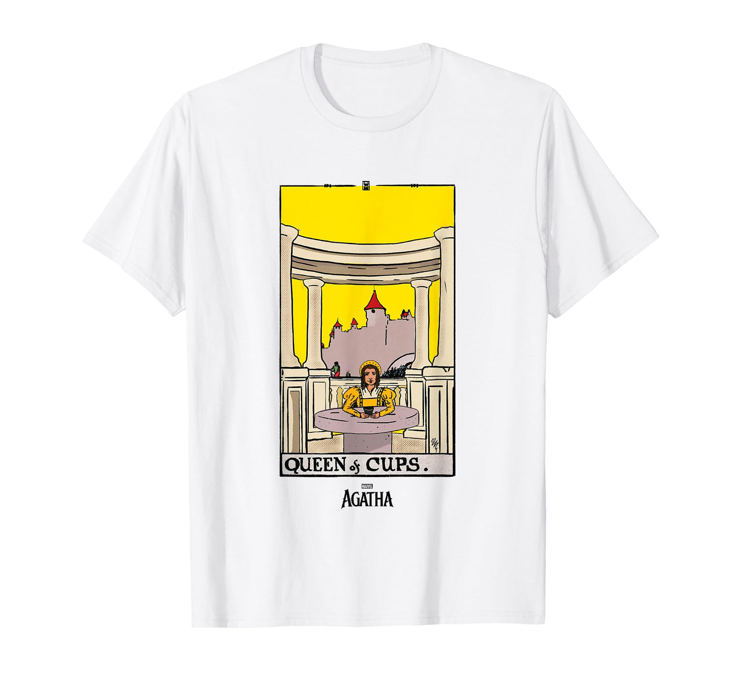 Marvel Agatha All Along Queen Of Cups Vintage Tarot Card T-Shirt