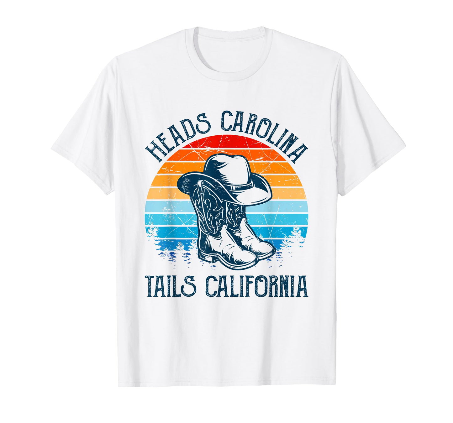 Heads Carolina Tail California Country Music Cowgirl Western T-Shirt