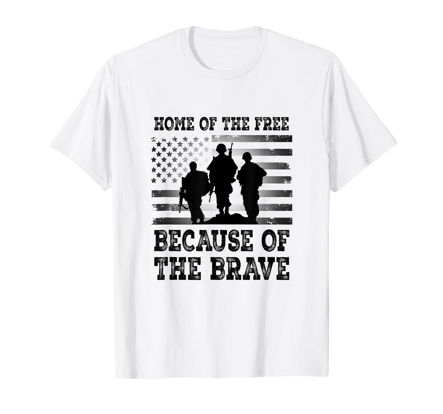 Home of The Free Brave U.S. Soldiers Flag Tribute T-Shirt
