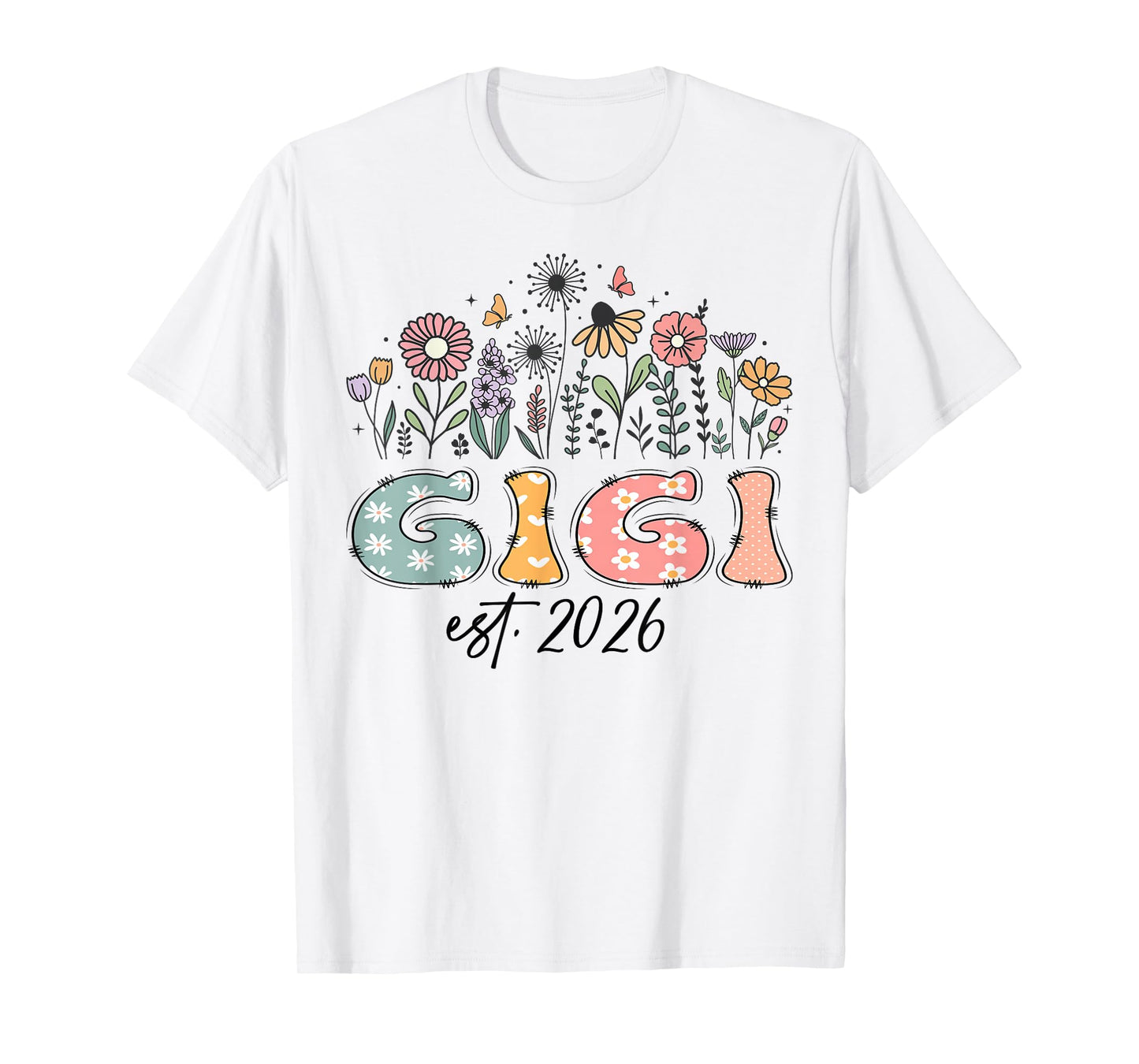 Promoted to Gigi Est. 2026 Wildflower Family Matching T-Shirt