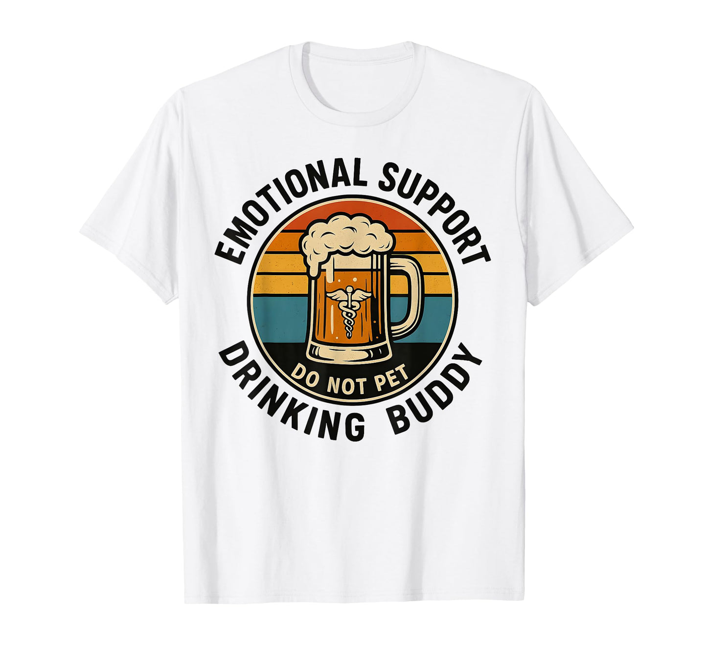 Emotional Support Drinking Buddy Retro Beer Humor T-Shirt