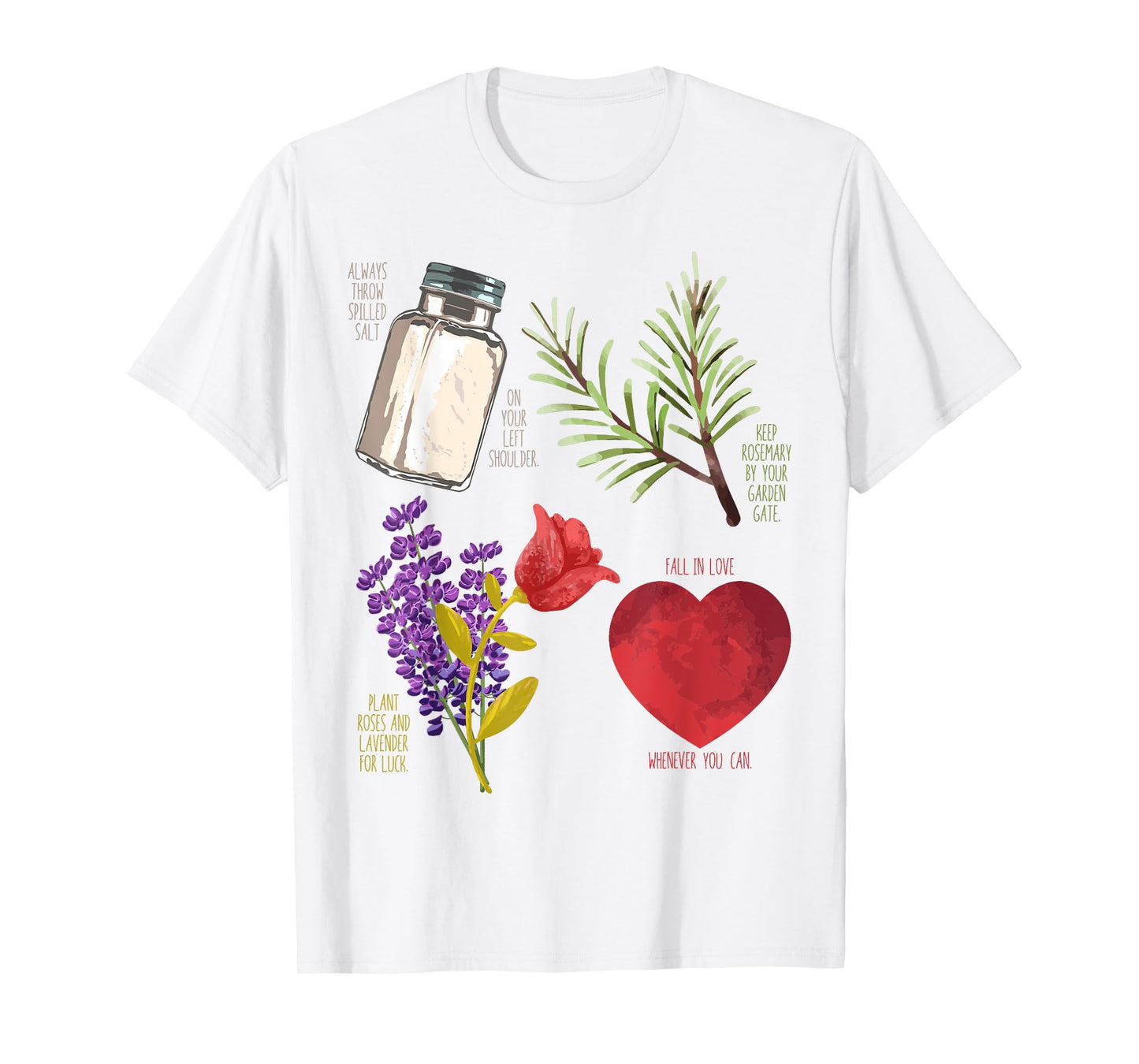 Practical Magic Salt Rosemary Lavender Love Witch Pagan T-Shirt