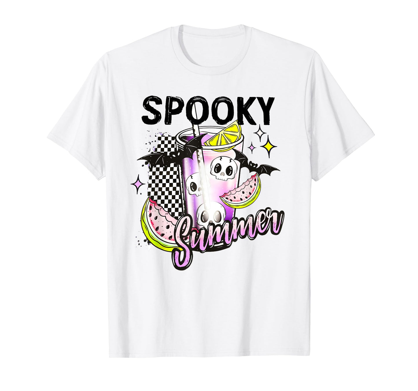 Vintage Spooky Summer Beach Halloween Coffee Summer Vacation T-Shirt