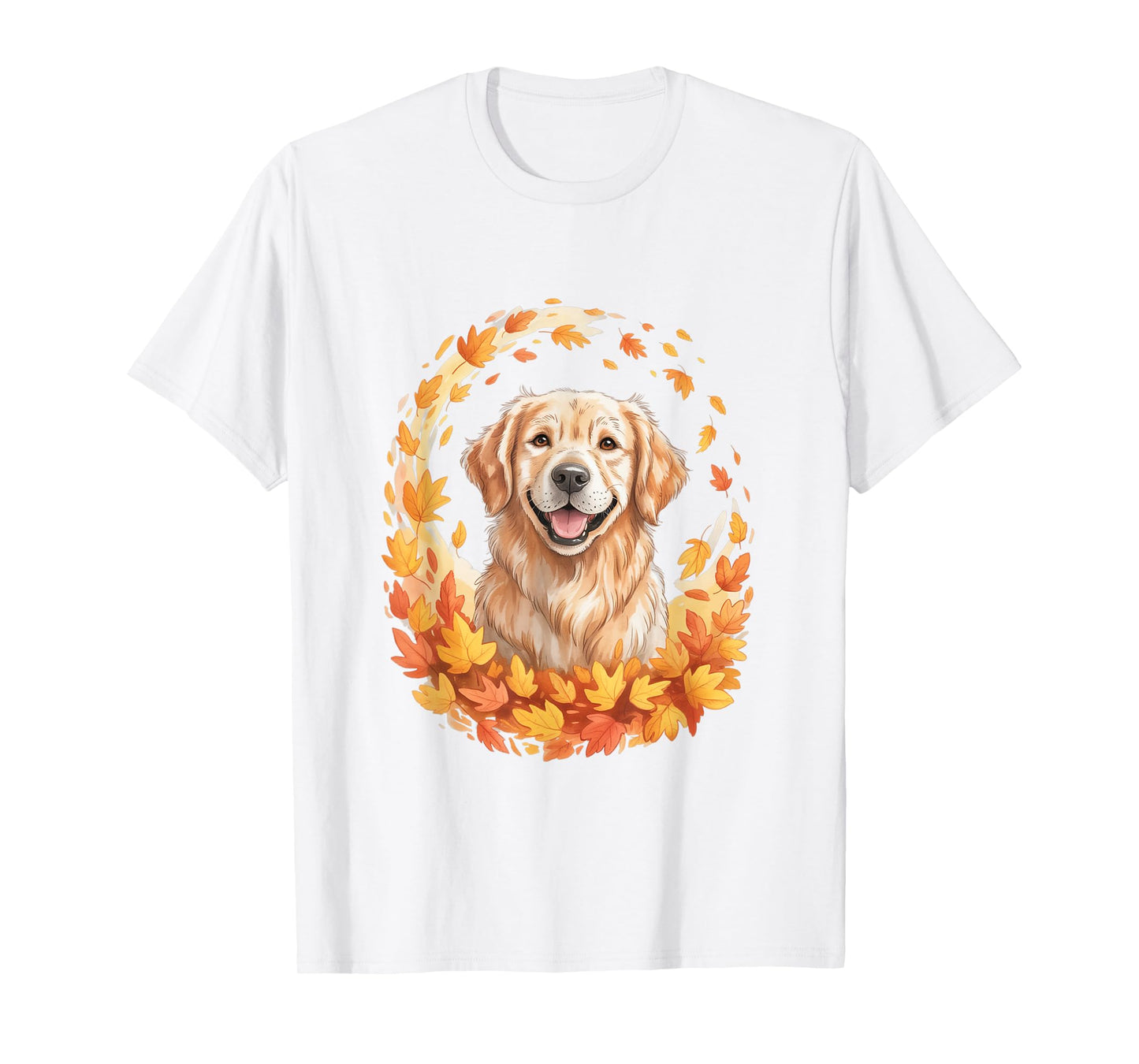 Golden Retriever Autumn Leaves for Dog Lovers T-Shirt