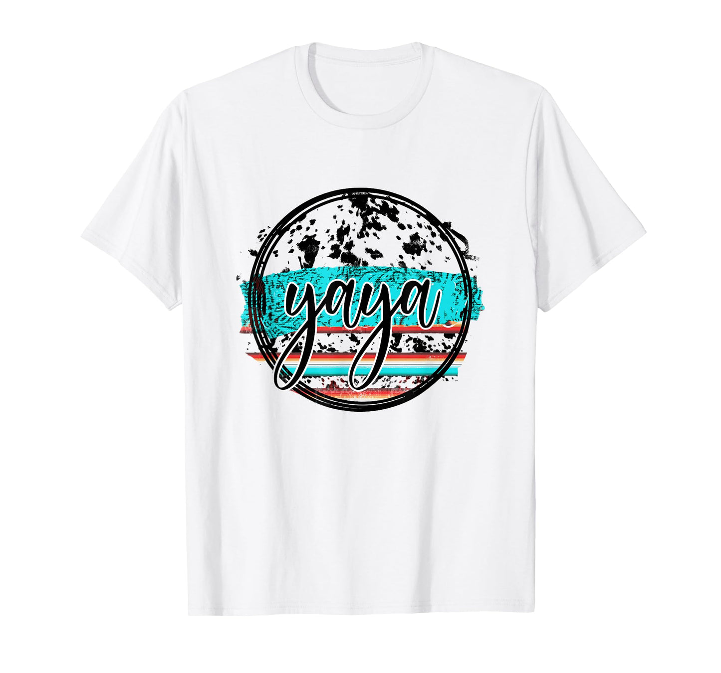 Leopard Vintage Yaya Western Turquoise Mother's Day T-Shirt