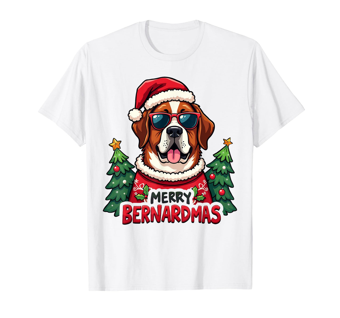 Merry Bernardmas Cute Saint Bernard Christmas Holiday T-Shirt