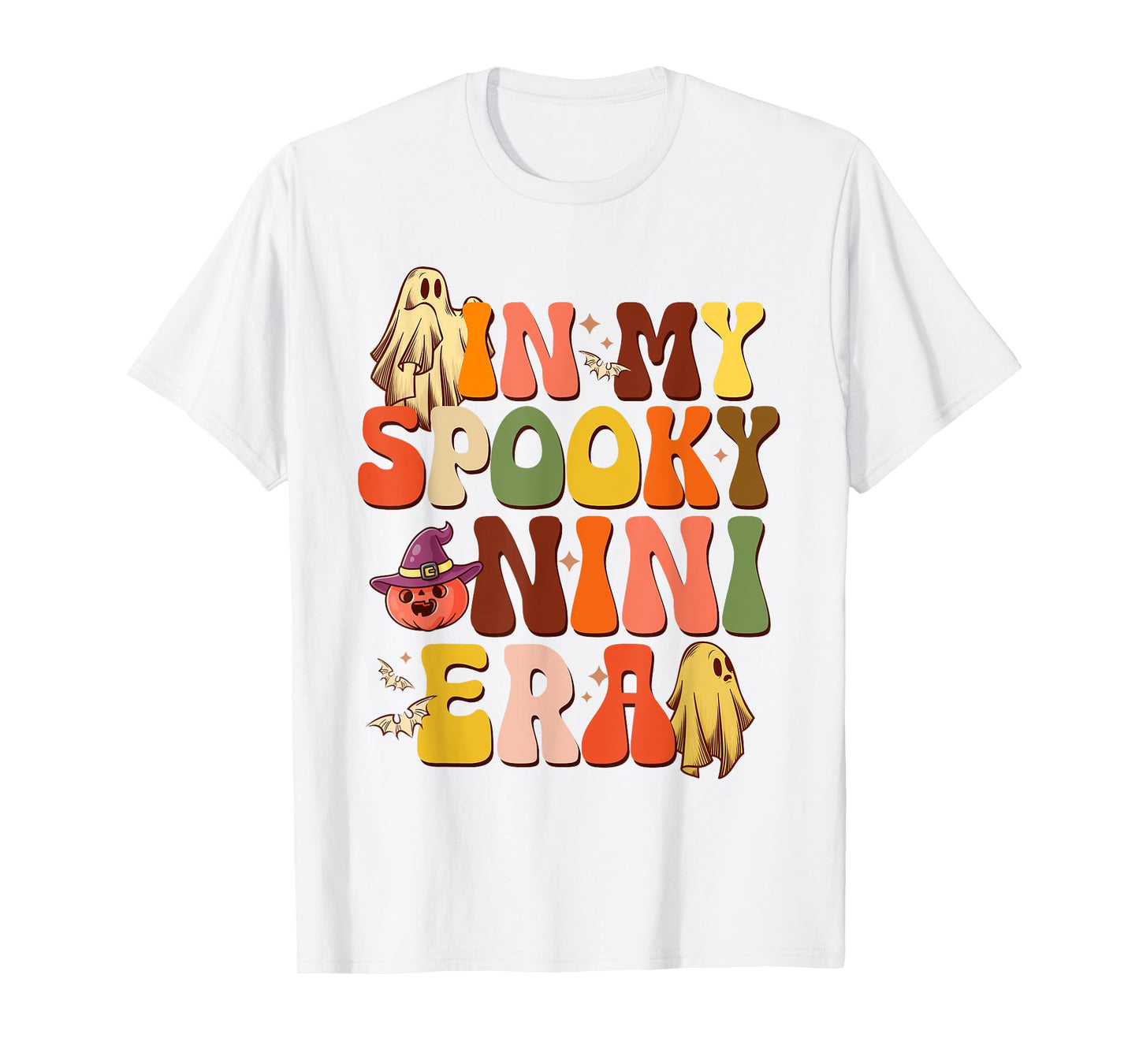 Retro In My Spooky Nini Era Halloween Boo Ghost Mom Women T-Shirt