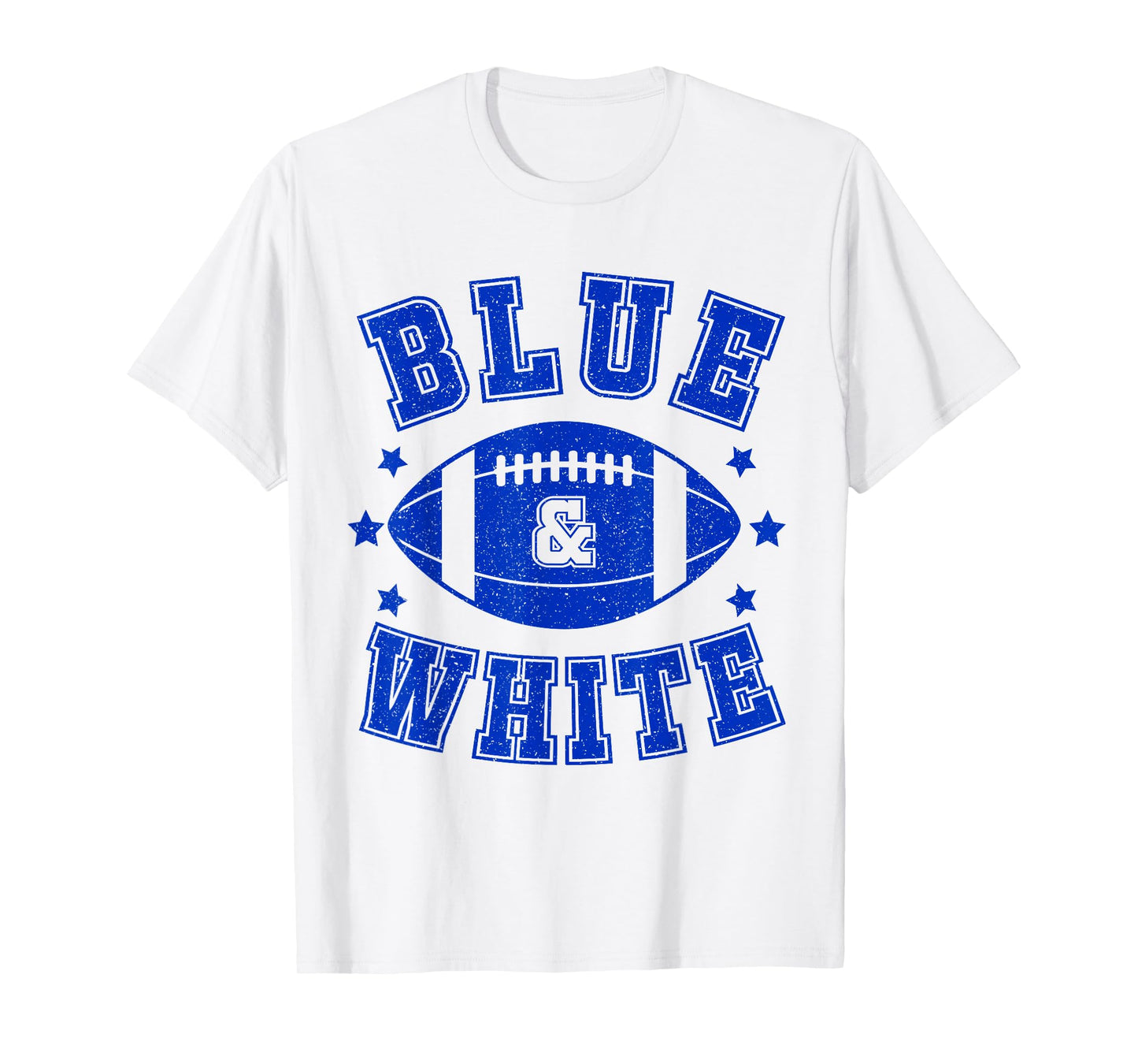 On Gameday Football We Wear Blue And White School Spirit T-Shirt