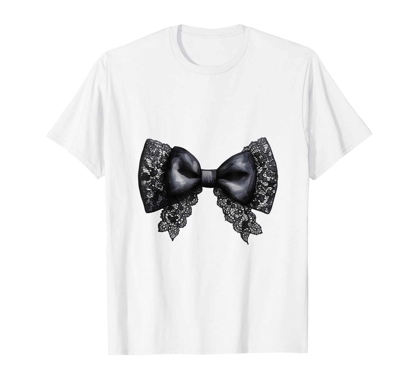 Black Lace Bow Design Girly T-Shirt