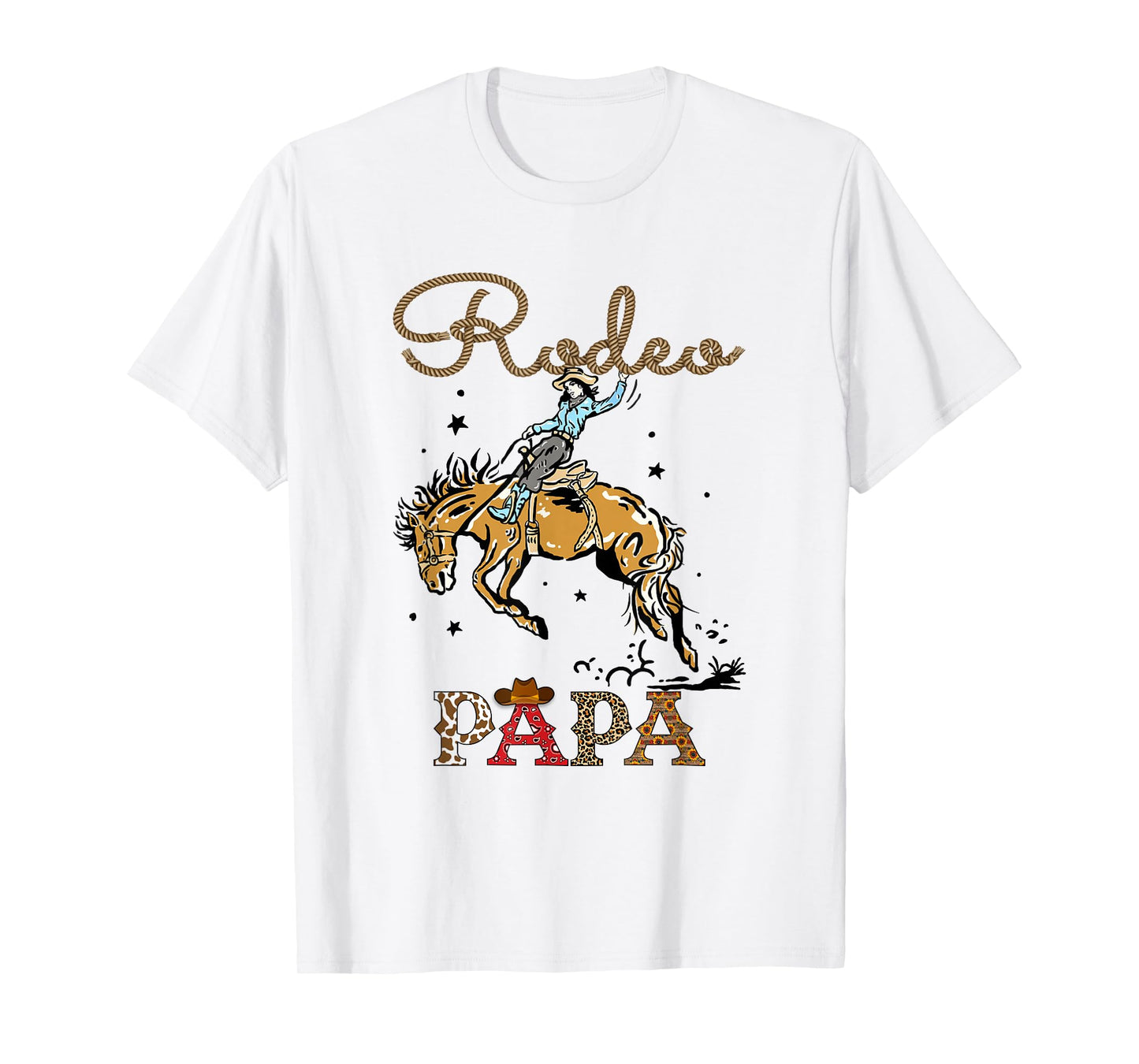 Rodeo Papa Cowboy Cowgirl Birthday Matching Family T-Shirt