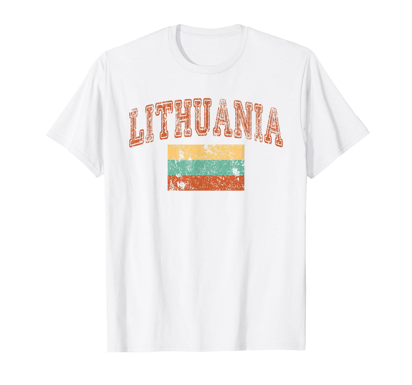 Vintage Retro Faded Lithuania Flag Lithuanian Pride T-Shirt