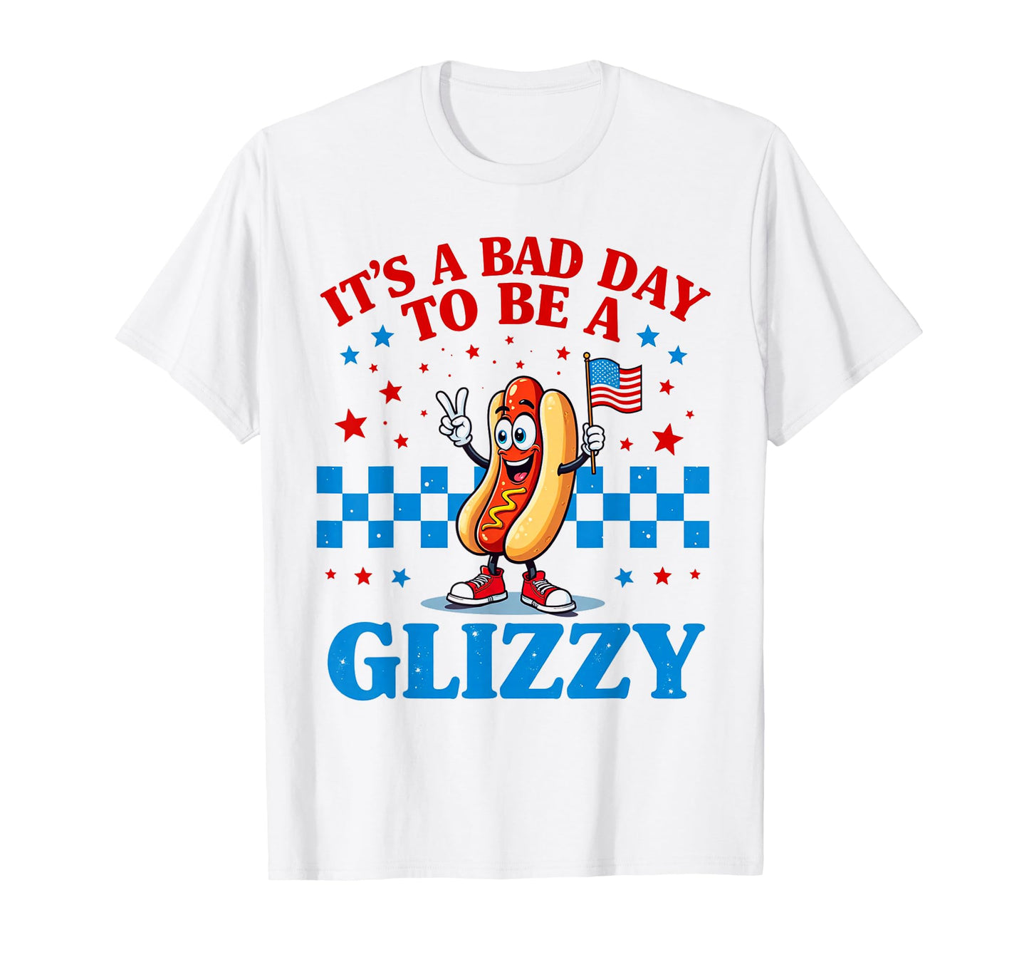 Funny Hot Dog Glizzy 4th of July 2025 Patriotic USA Flag Fun T-Shirt