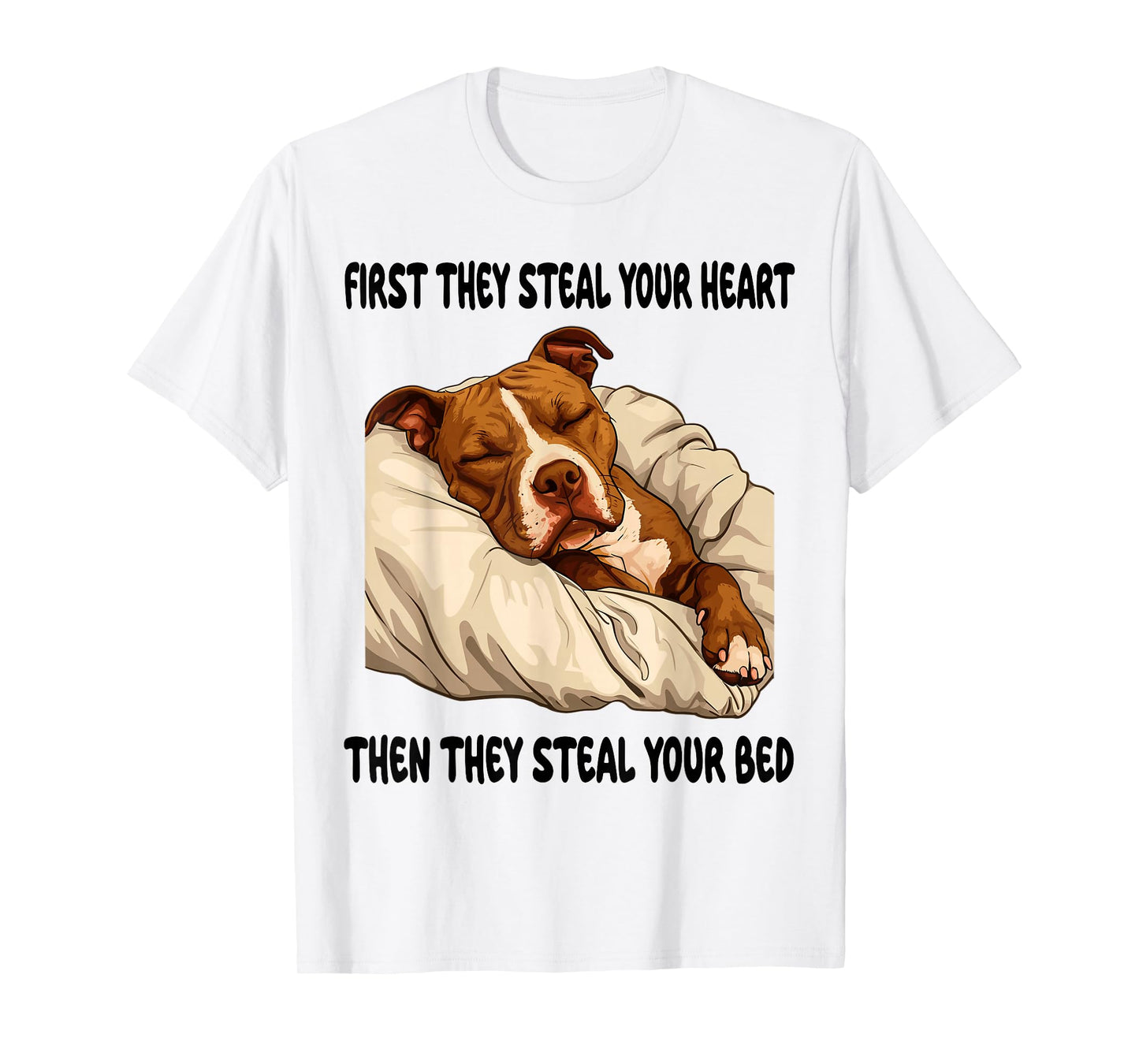 Pitbull Sleeping Pajamas Nightgown T-Shirt