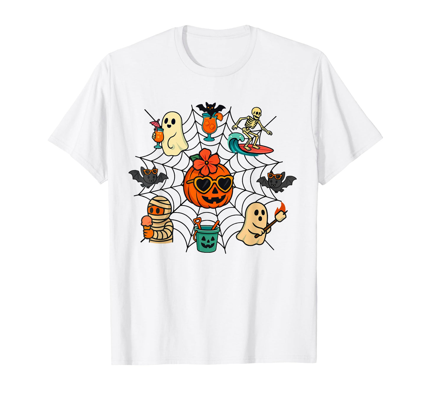 Summerween Ghost Pumpkin Halloween Spooky Summer Trip T-Shirt