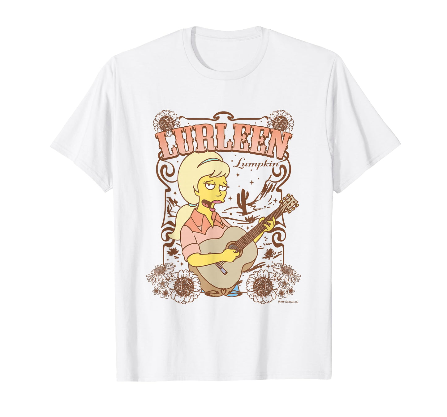 The Simpsons Lurleen Lumpkin Country Poster With Guitar T-Shirt