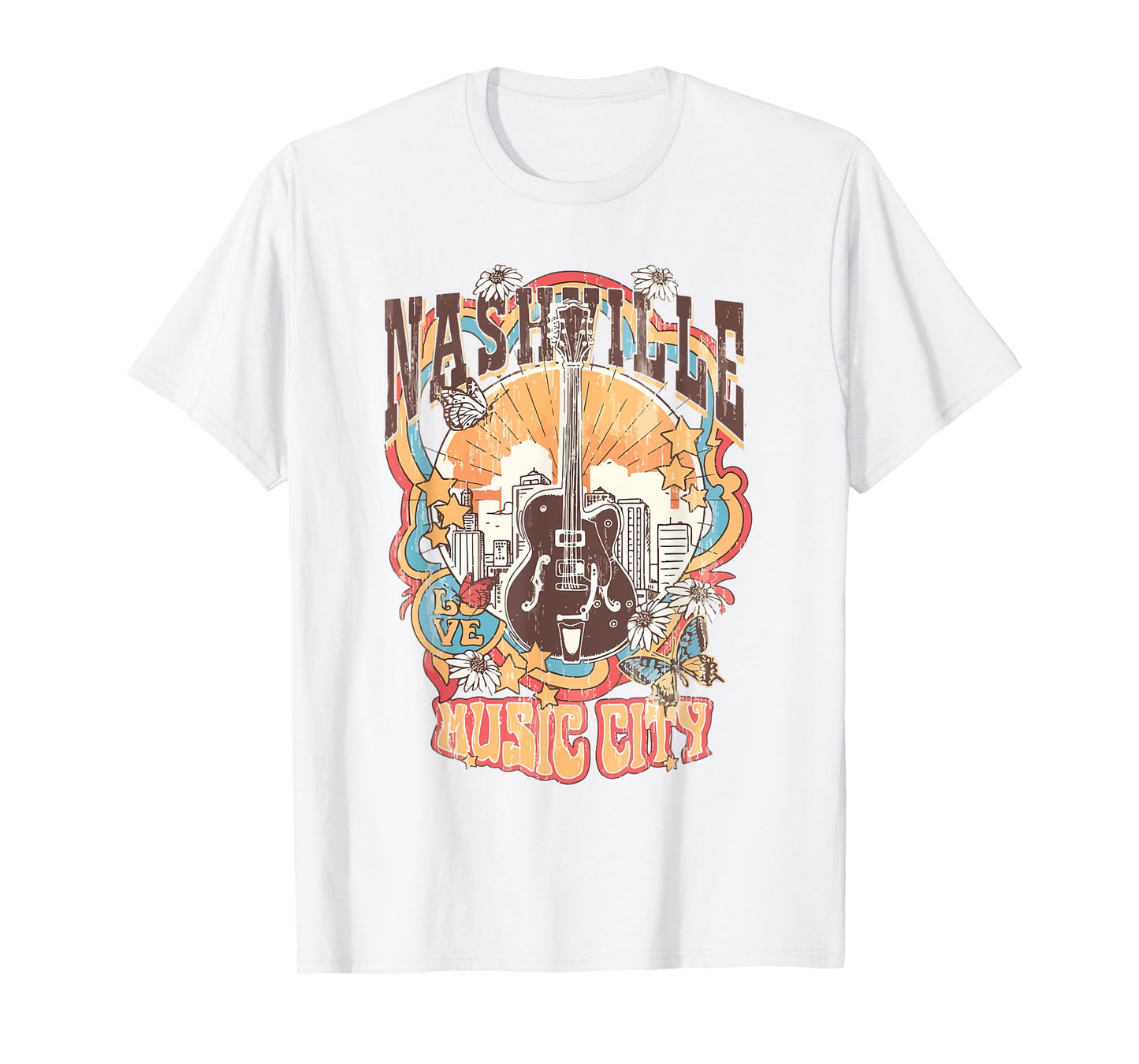 Nashville Tennessee Guitar Country Music City Guitarist Gift T-Shirt