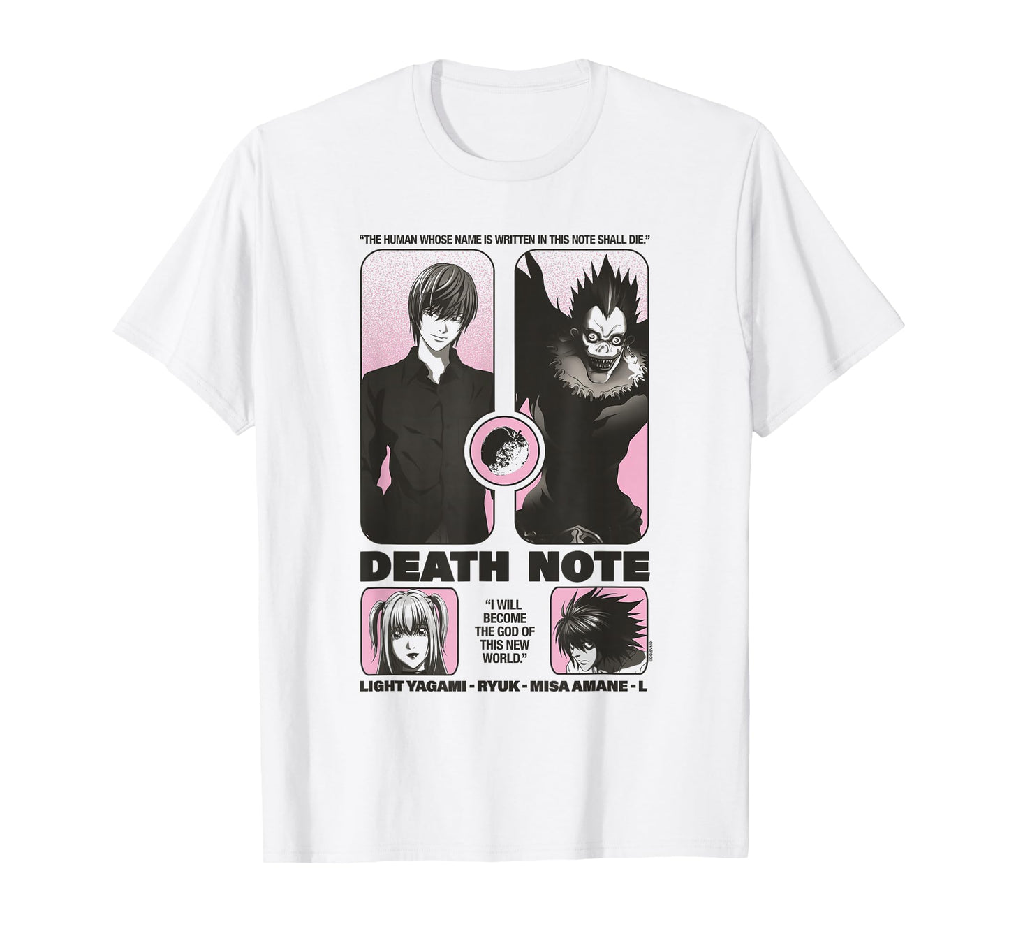 Death Note Reimagined Poster with Cast and Apple Anime T-Shirt
