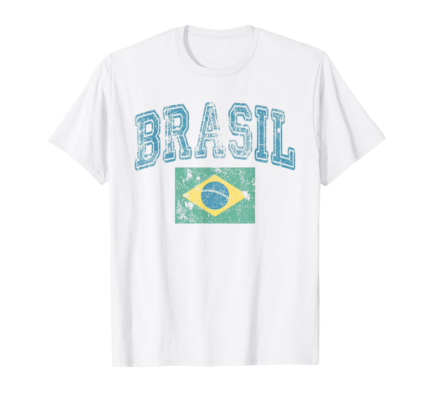 Vintage Retro Faded Brasil Brazil Flag Brazilian Pride T-Shirt
