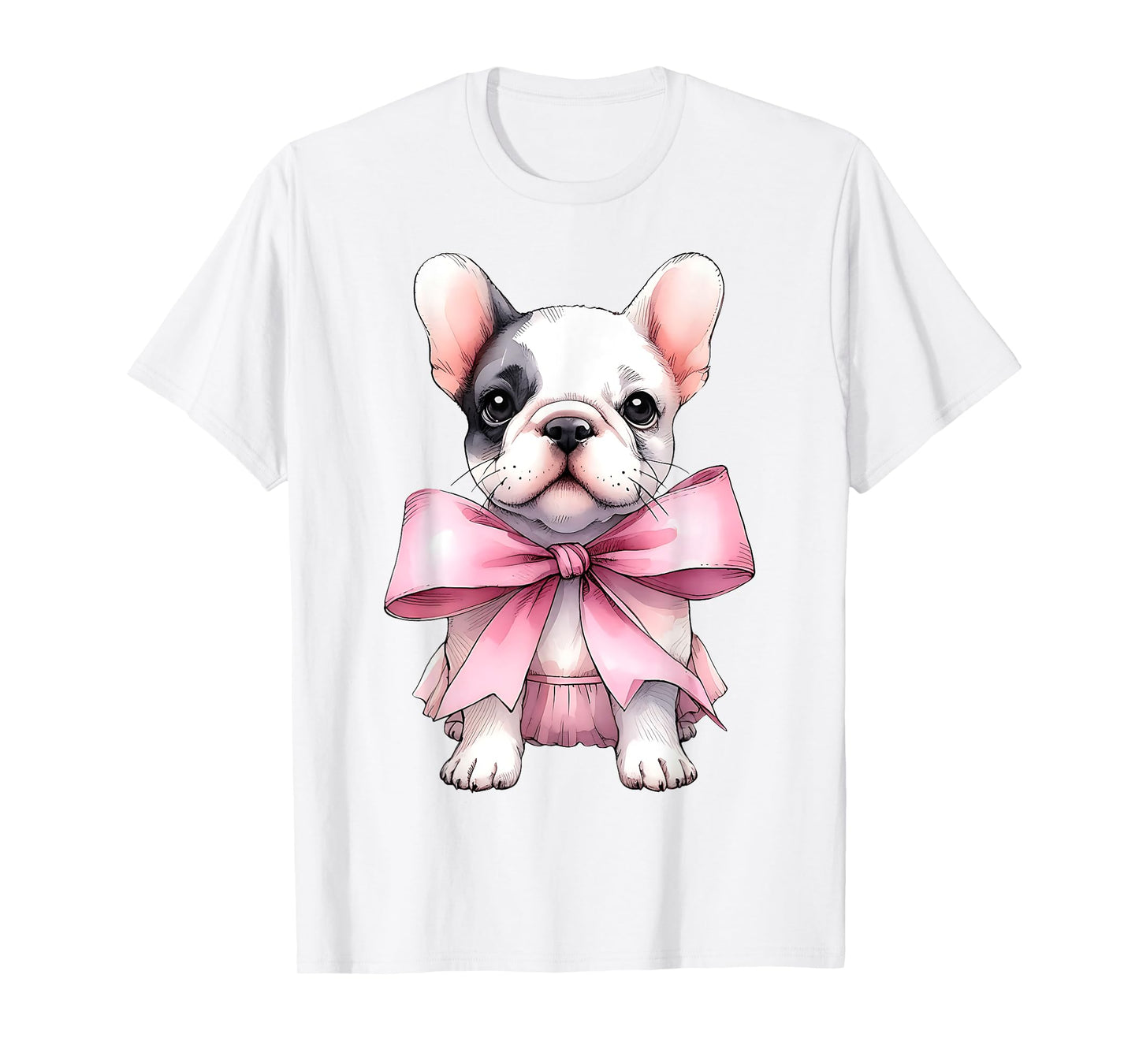 Coquette Bow French Bulldog Dog Frenchie Mom Pink Ribbon Mom T-Shirt