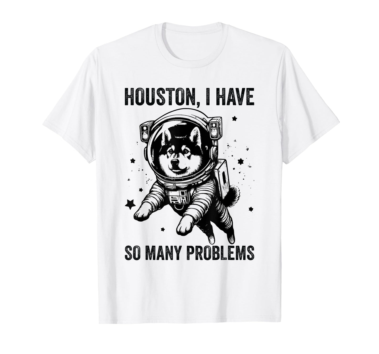 Dog Dad Mom Space - Houston Problem Norwegian Elkhound Men Women T-Shirt