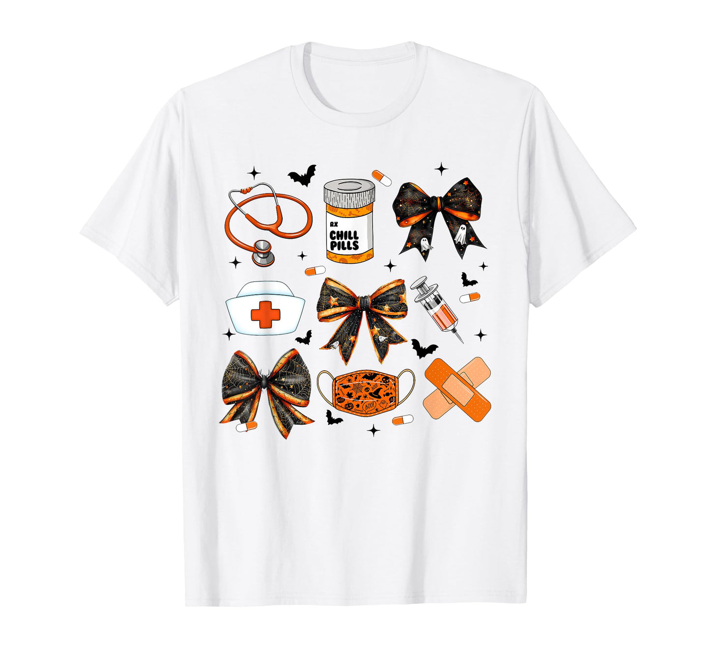 Nurse Halloween Coquette Bow Spooky Season Women Girl T-Shirt
