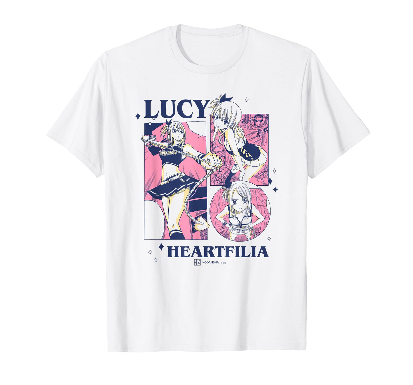 Fairy Tail Lucy Heartfilia Multi Pose Distressed Showcase T-Shirt