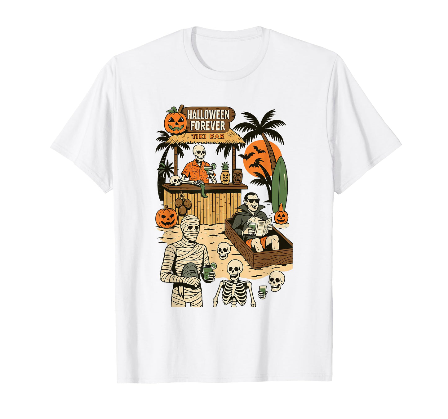 Spooky Summer Halloween Retro Summer Horror Characters Women T-Shirt