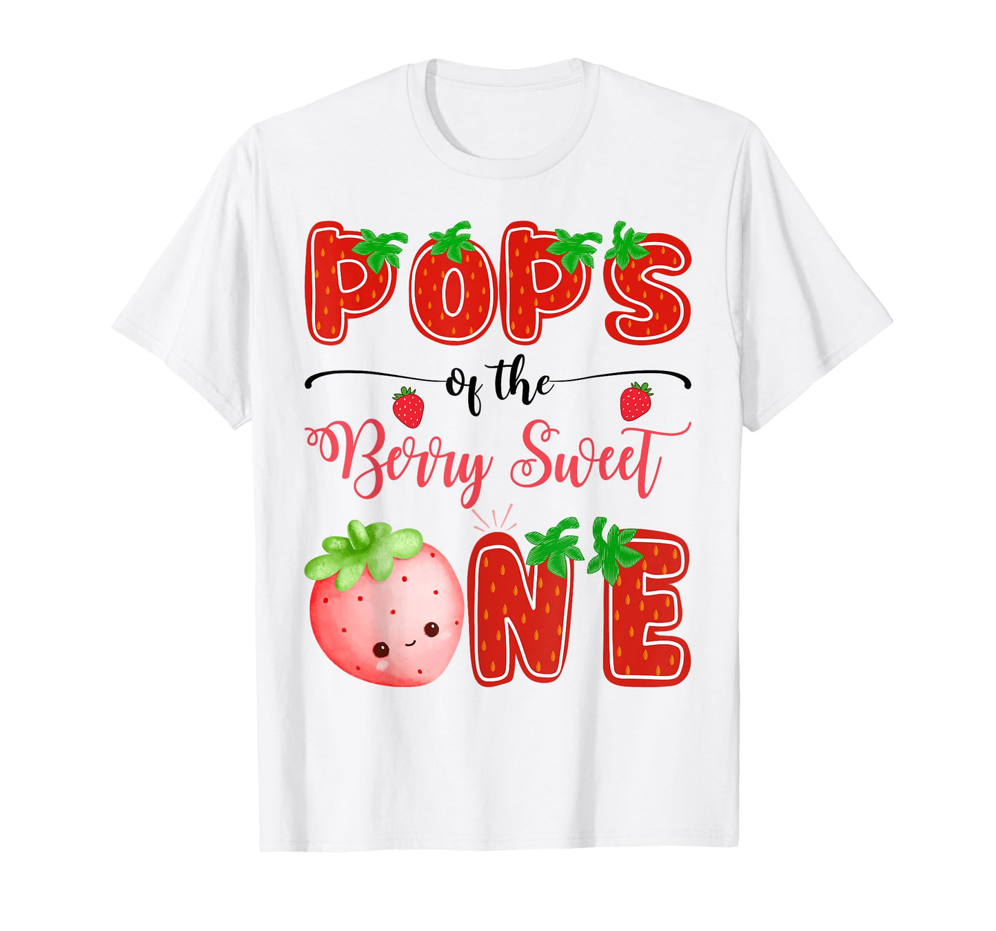 Pops Of The Berry Sweet One Strawberry Birthday Girl T-Shirt