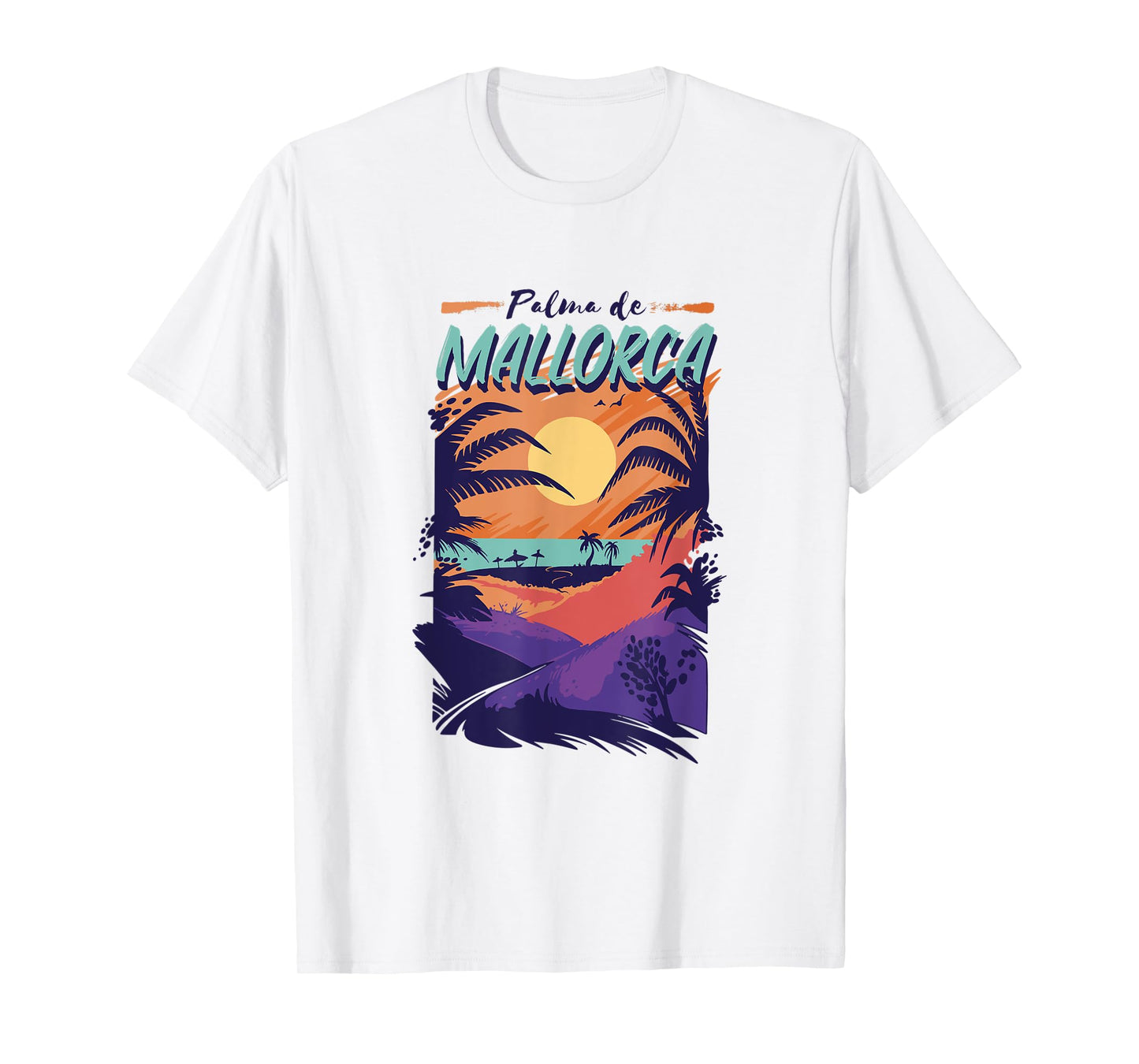 Palma de Mallorca Beach Sunset Men Women T-Shirt