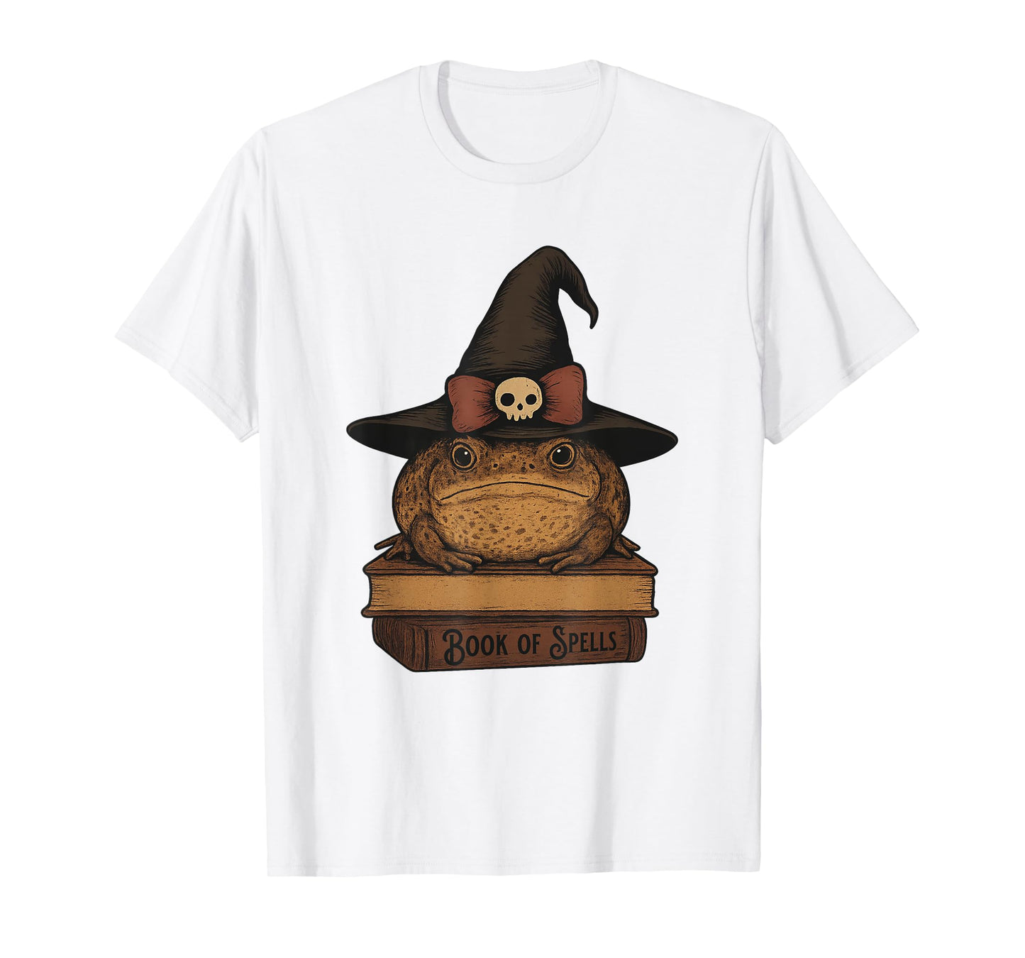 Witch Toad Halloween Spell Book Magic Frog T-Shirt
