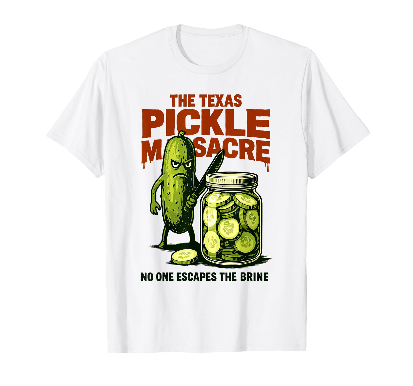 Texas Pickle Massacre, Funny Pickle Lover Cucumber Horror T-Shirt