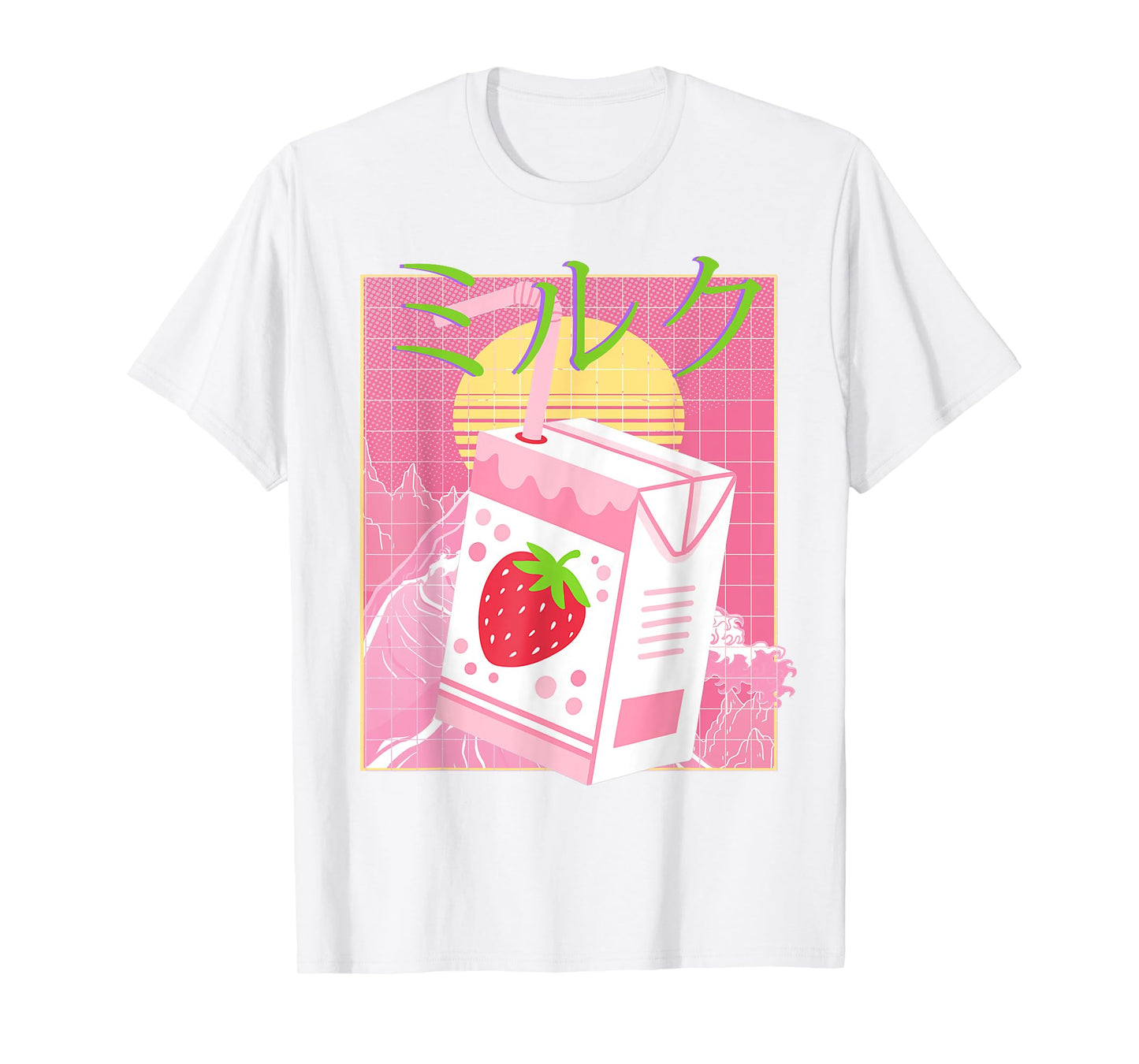 Pink Strawberry Milk| Japanese Aesthetic Milk Carton T-Shirt