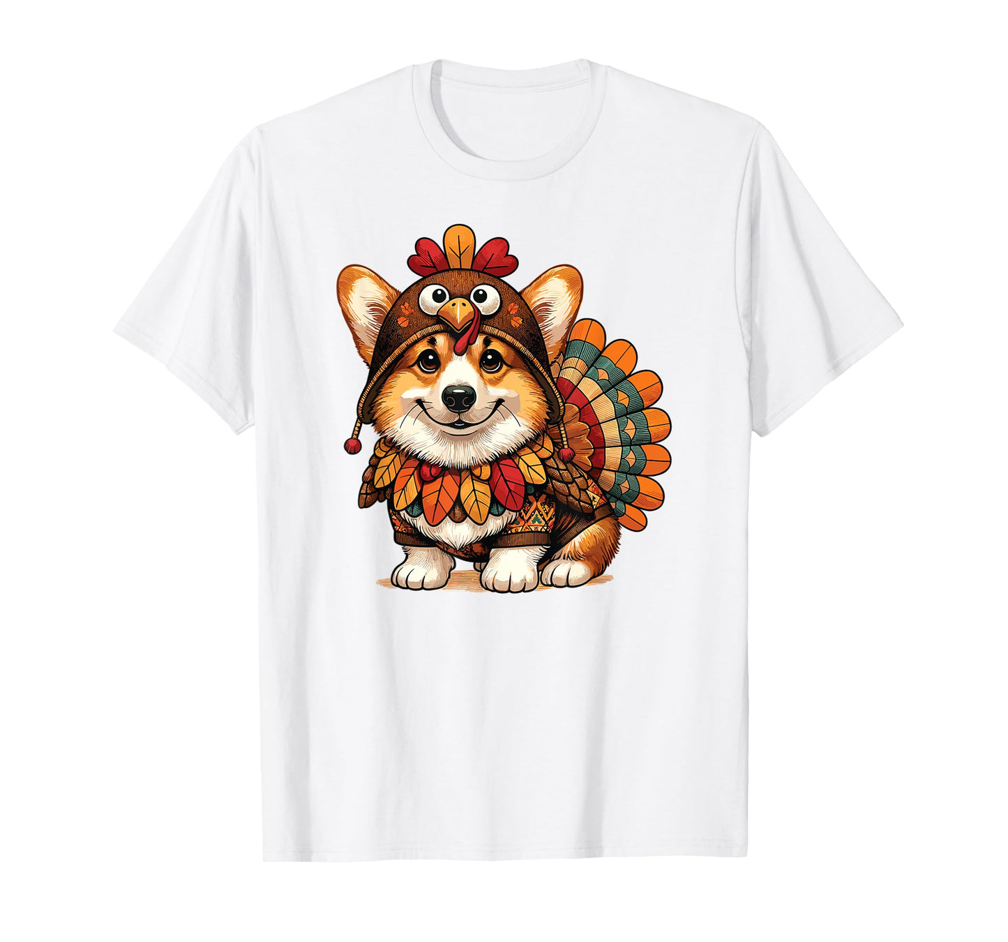 Corgi Dog Turkey Thanksgiving Costume Women Men Kids Toddler T-Shirt