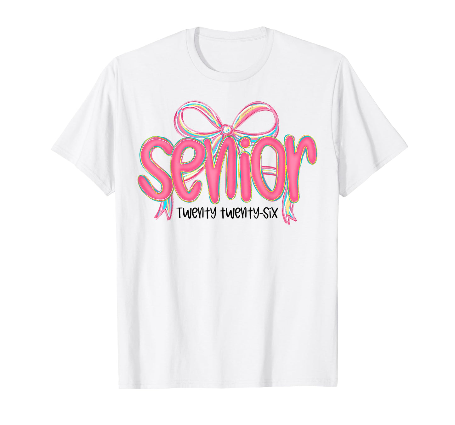 Senior 2026 Cute Pink Bow Graduation T-Shirt