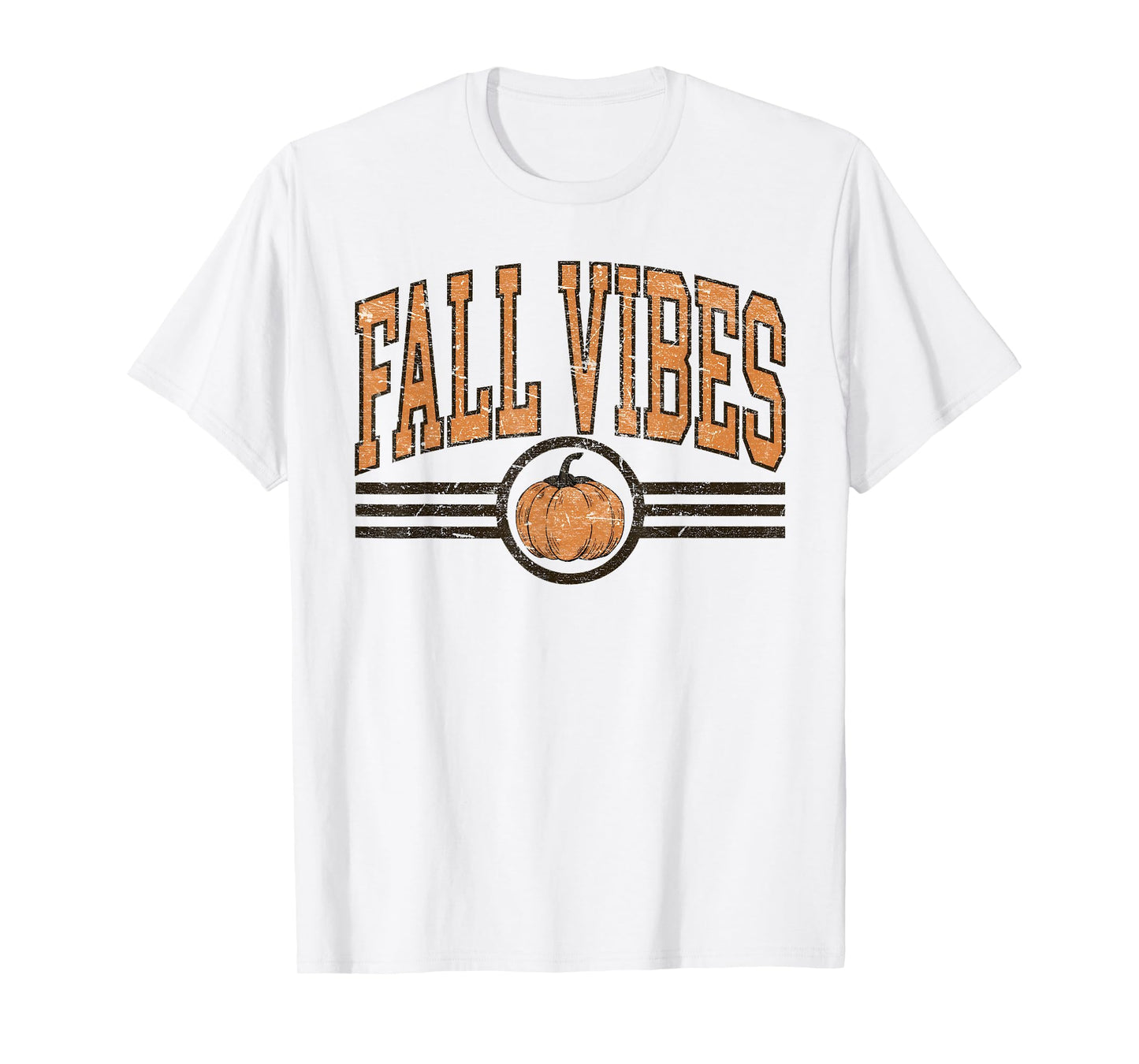Fall Vibes Pumpkin Season Autumn Leaves Thanksgiving Vintage T-Shirt