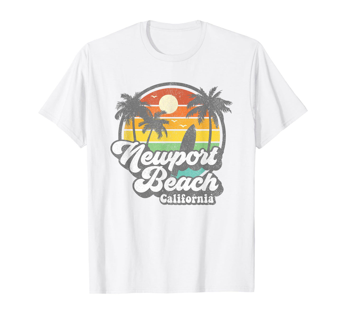 Vintage Newport Beach California CA Surfing Retro Surf Gift T-Shirt