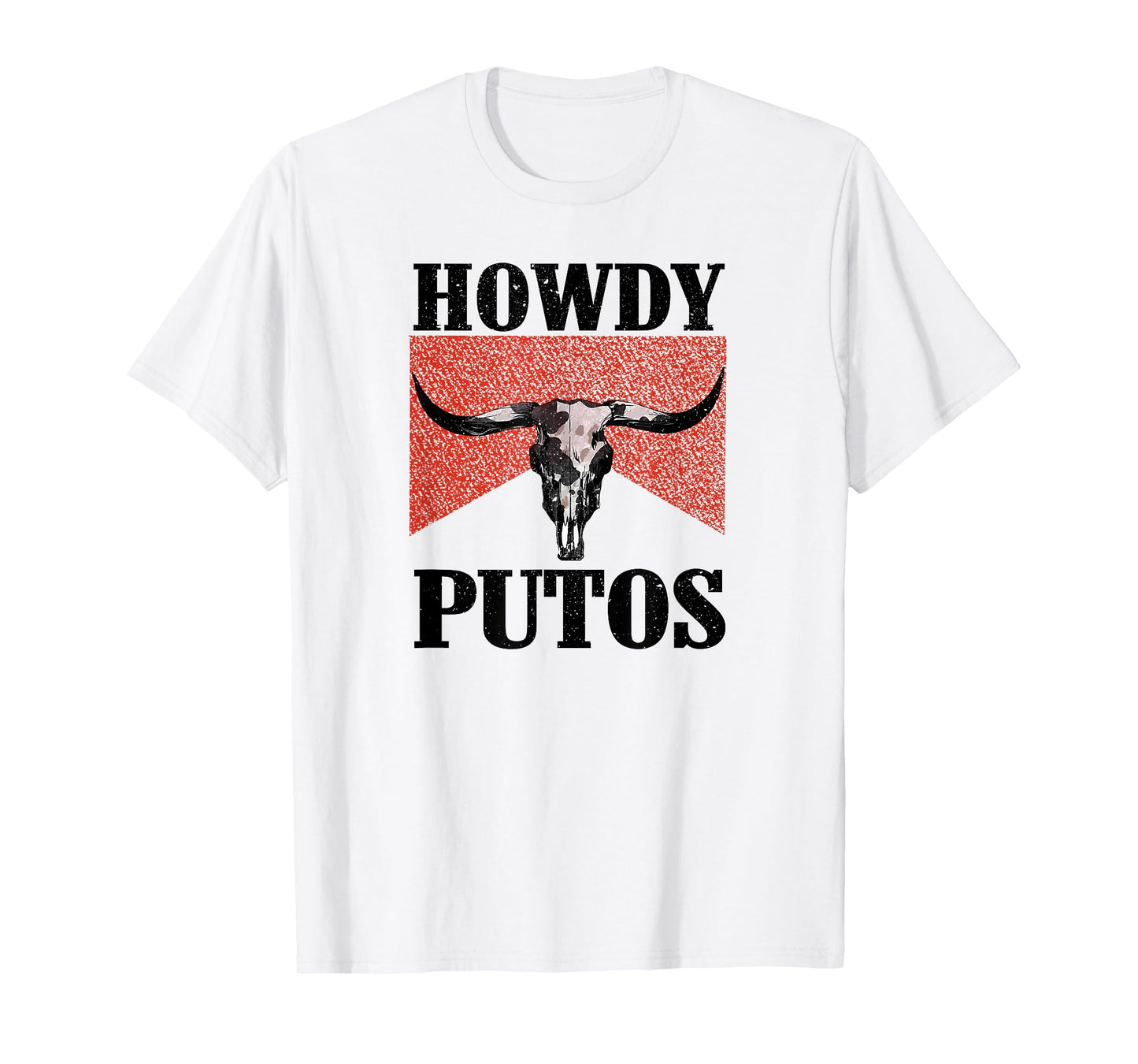 Howdy Putos Bull Skull Country Cowboy Western Graphic T-Shirt