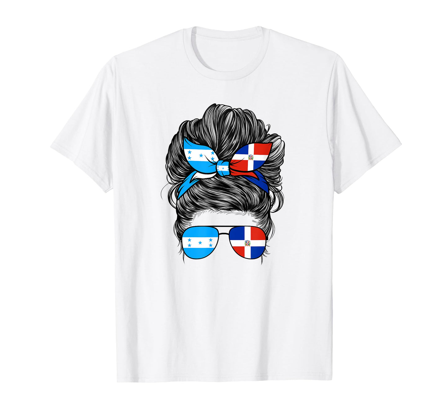 Half Dominican And Honduran Honduras Dominica Flag Girl Mix T-Shirt