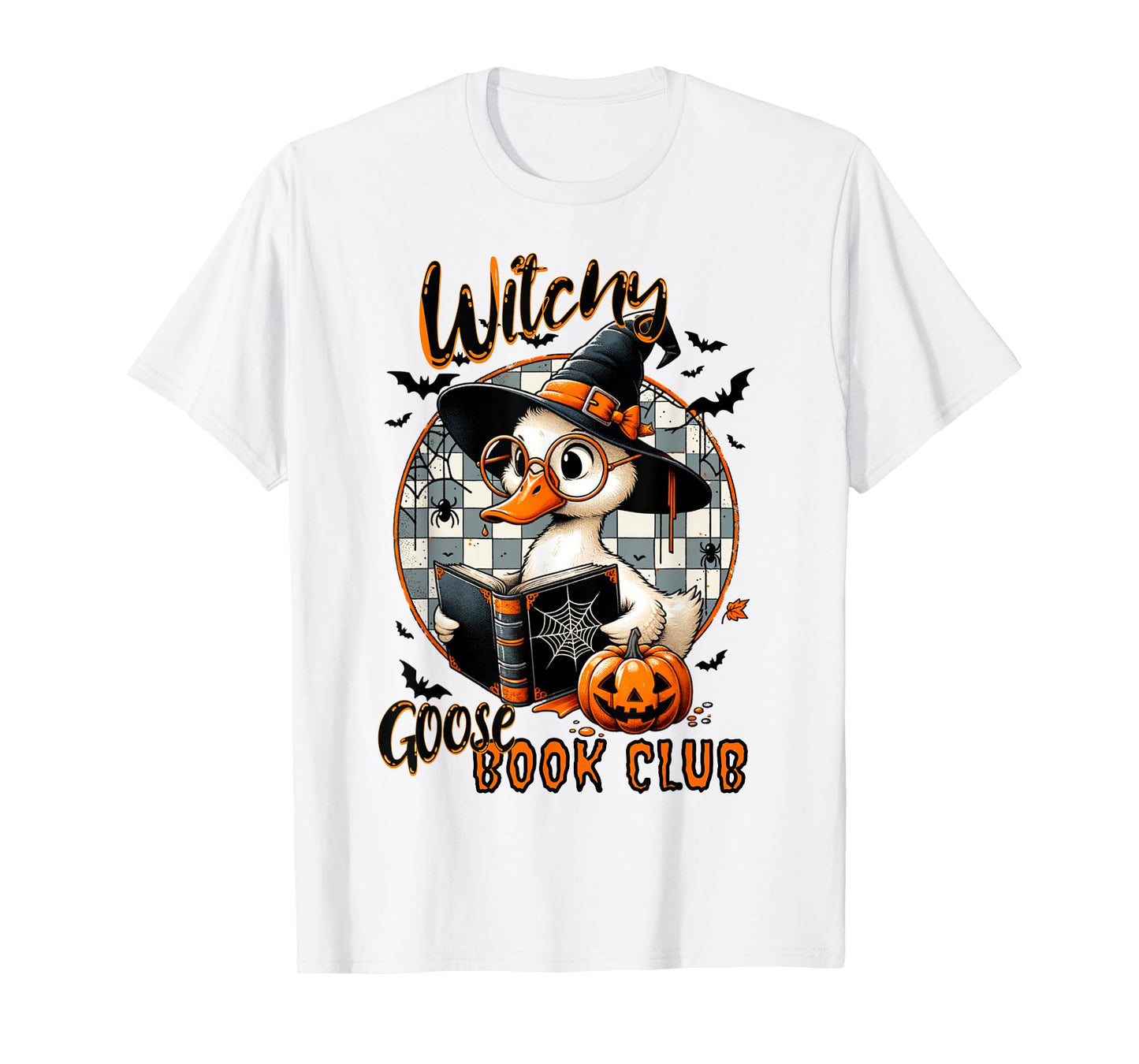 Womens Funny Witchy Goose Book Club Halloween Shirt T-Shirt