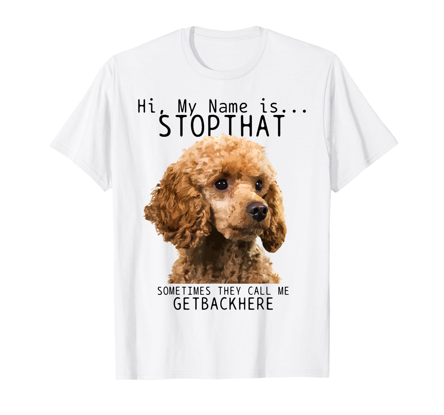 Poodle Hi My Name Is Stop That Cute Funny Dog Poodle Mom T-Shirt