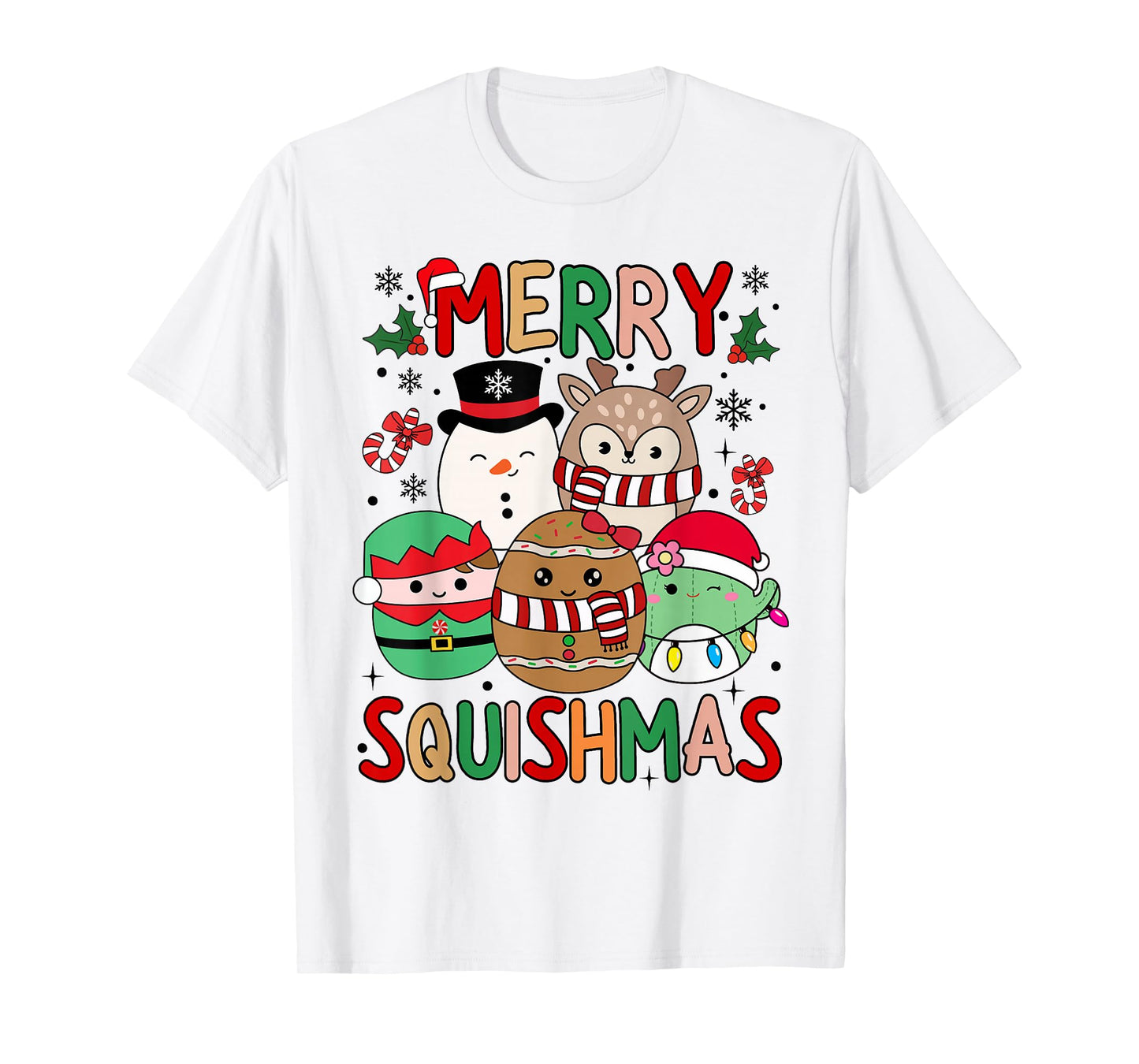 Squish Squad Merry Christmas Gifts Cute for Kids Woman T-Shirt