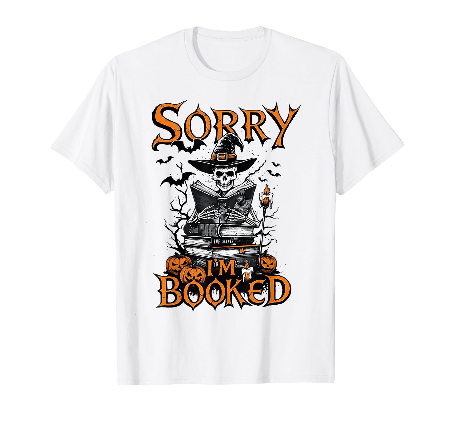 Sorry I'm Booked Halloween - Skeleton Witch Read T-Shirt