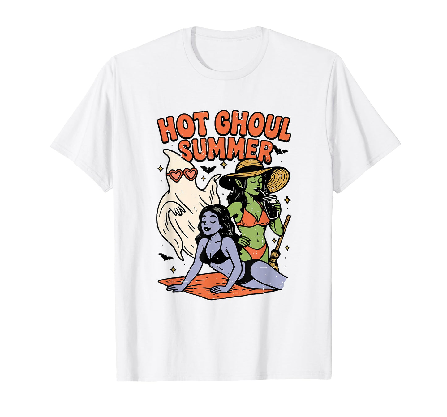 Funny Girly Summerween Cute Hot Ghoul Summer Halloween Beach T-Shirt