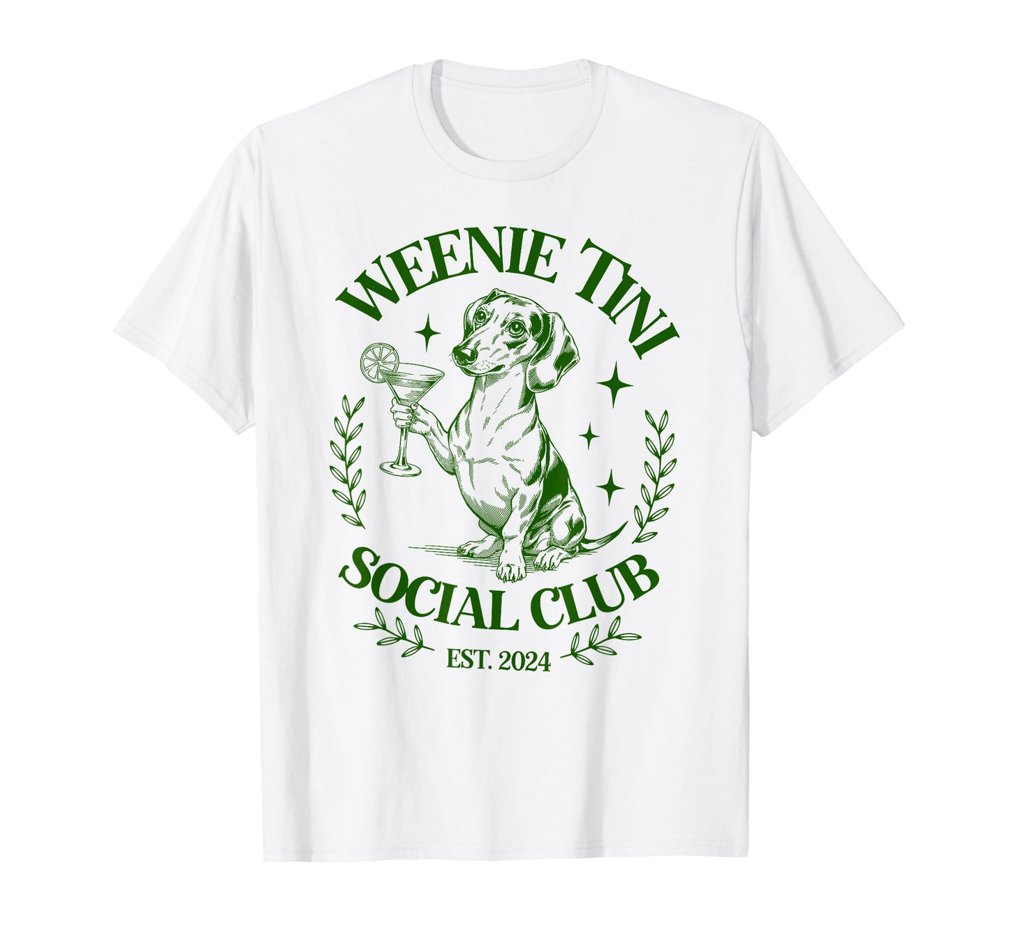Dachshund Weenie Tini Social Club Lover funny Weiner Dog T-Shirt for Men Women