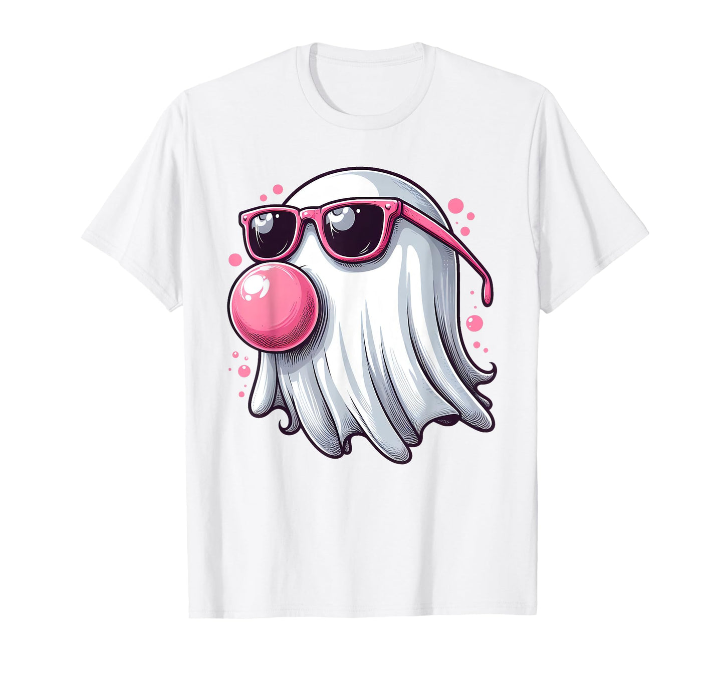 Cute Ghost Bubble Gum Halloween Costume Men Women Kids T-Shirt