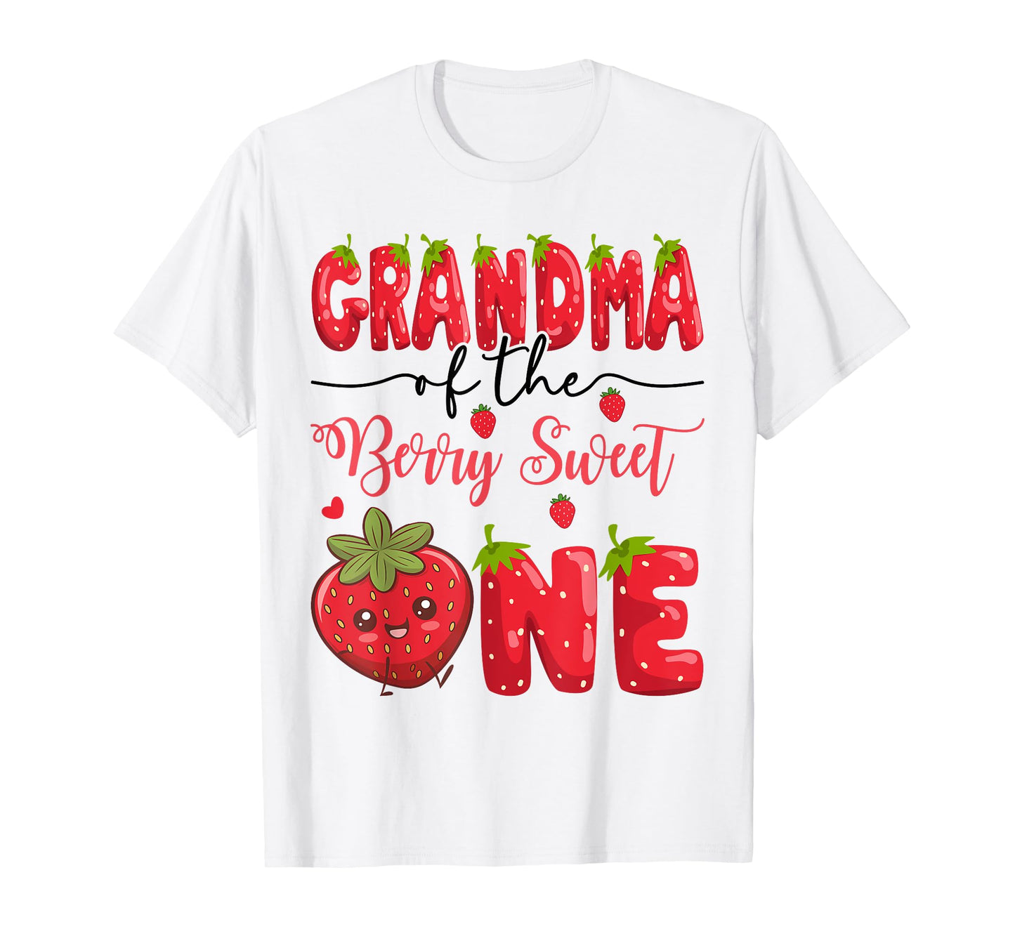 Grandma Of The Berry Sweet One Strawberry First Birthday T-Shirt