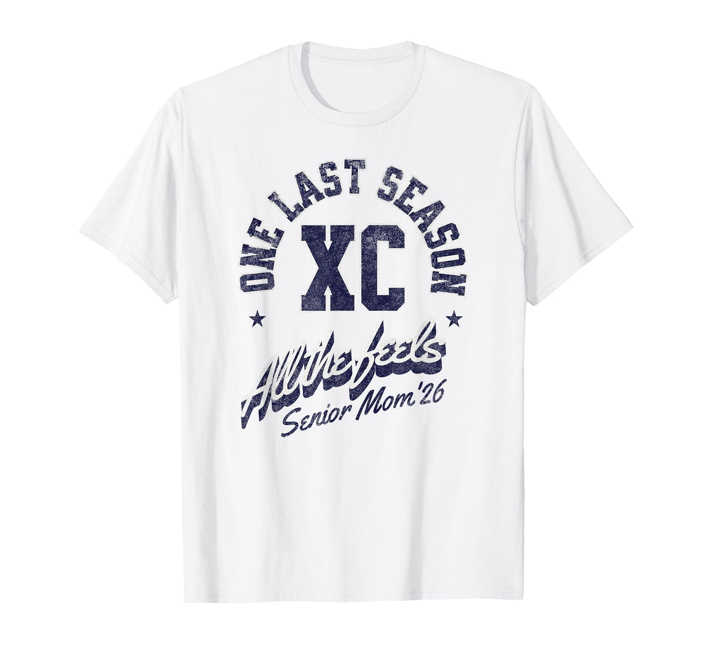 Cross Country Senior Mom 2026 Distressed T-Shirt